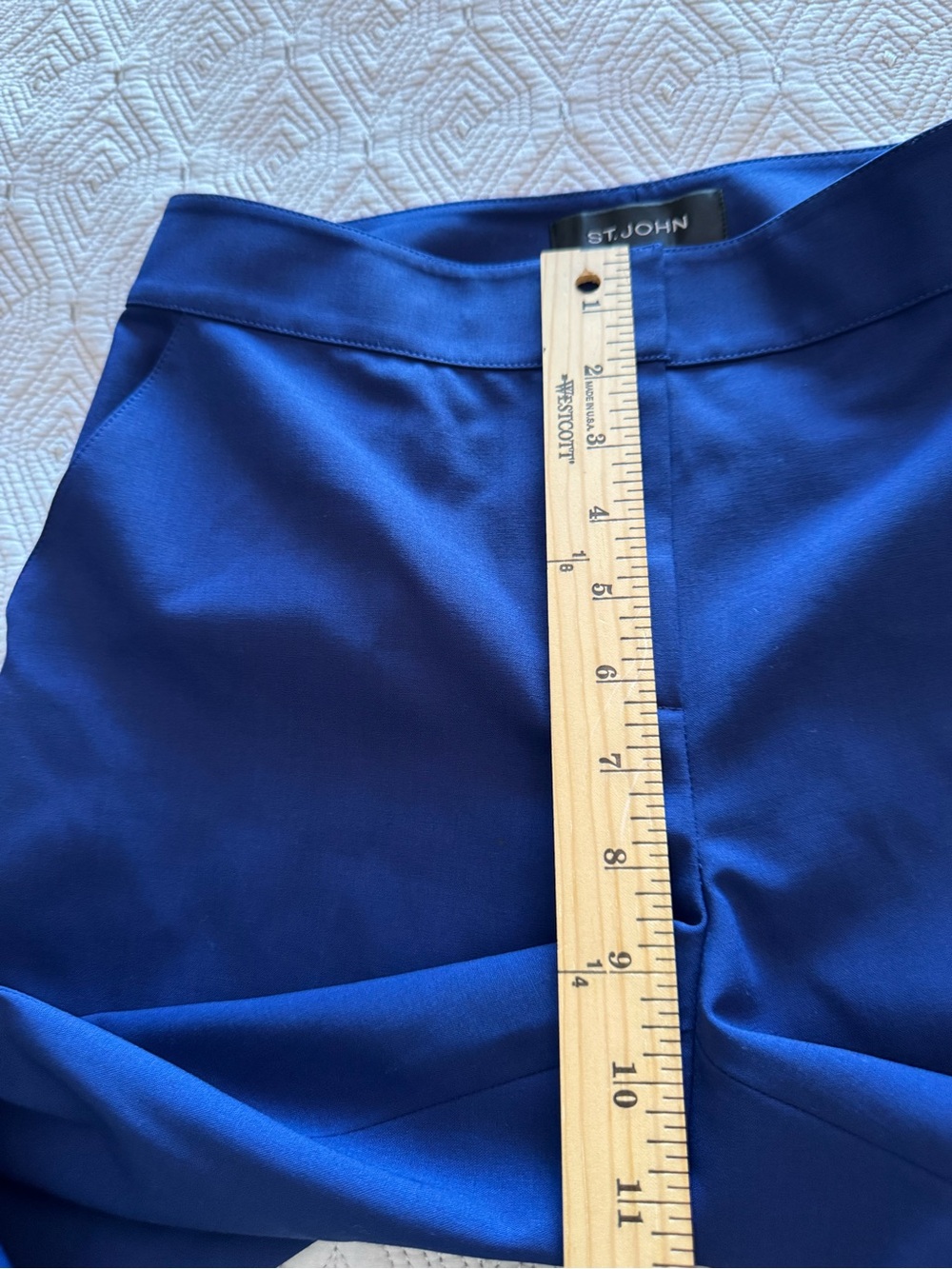 St. John Royal Blue Straight Leg Wool Blend Pants Womens Sz 4 - Picture 8 of 12
